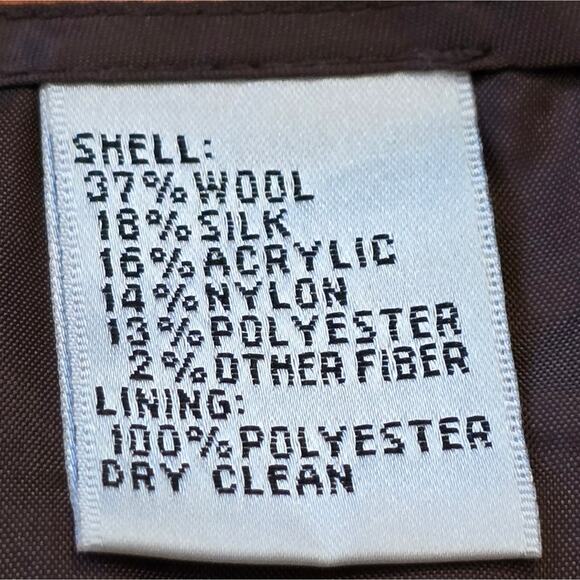 Talbots Vintage Wool‎ Silk Blend Gray Brown Tweed Wide-Leg Pants Size 16 - Picture 10 of 10